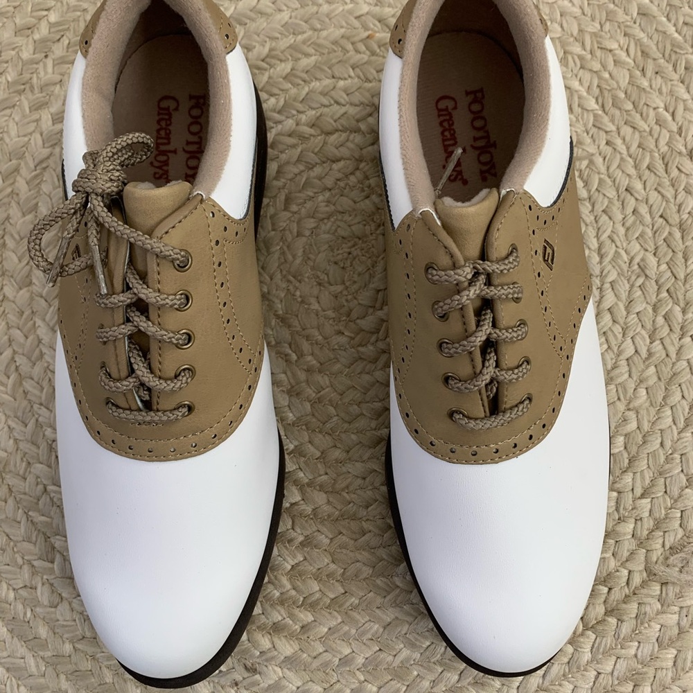 FootJoy Classic White and Brown Golf Shoes